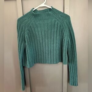American Eagle Outfitters Teal Ribbed Turtleneck Sweater